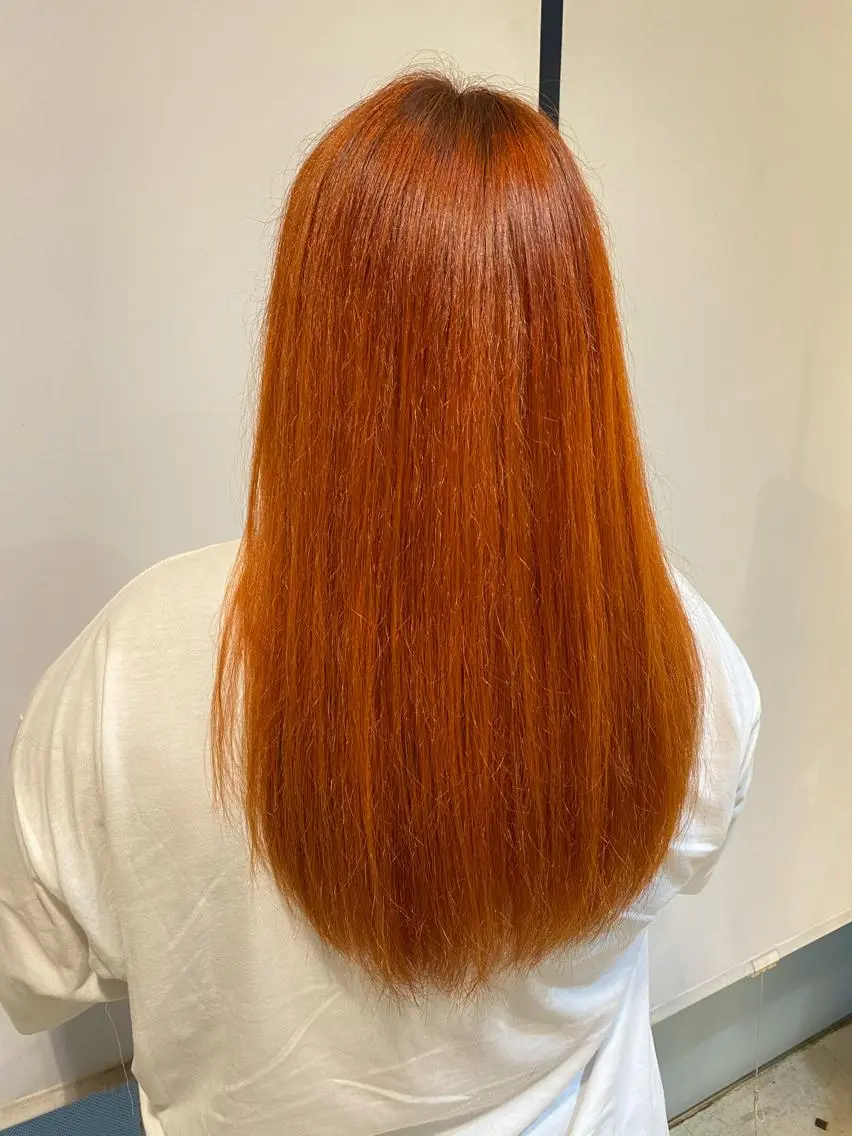 カラー ブリーチ オレンジ 奥野 貴哉のヘアスタイル