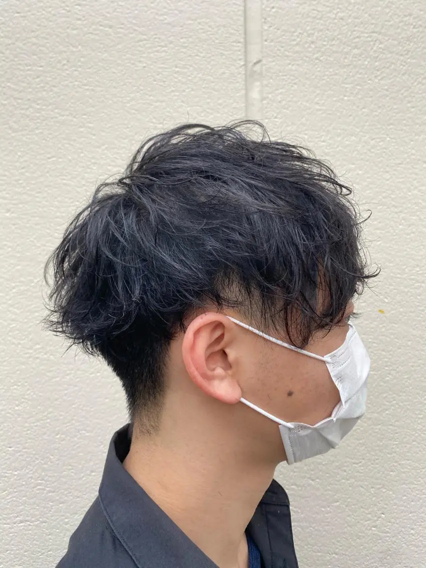 ショート メンズ マッシュ くせ毛 カット 三ノ宮フェザーパーマ 10月再開予定のヘアスタイル