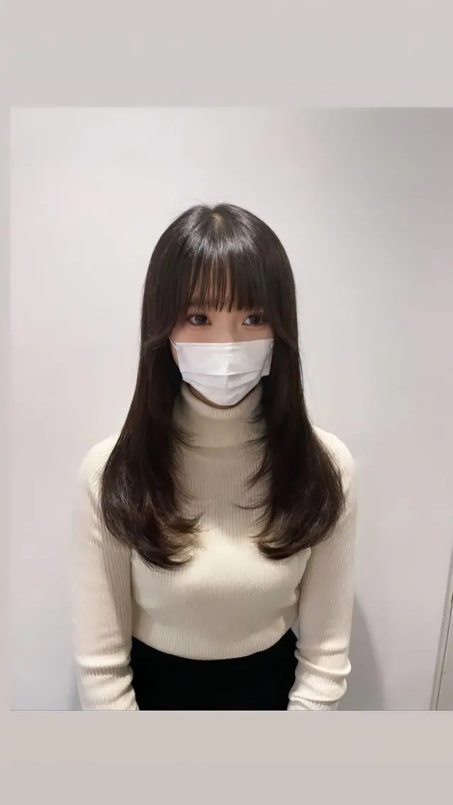 ロング カット ヘアカラー トリートメント 銀座／レイヤーカット 🤍内野すみれのヘアスタイル