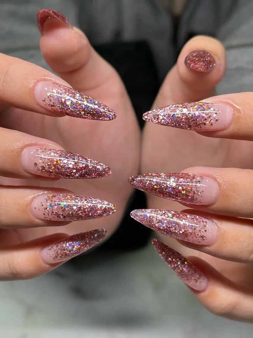 ネイル ラメ(グリッター) ラメグラデーション ピンク ハンドネイル Nail Salon espritのネイルデザイン