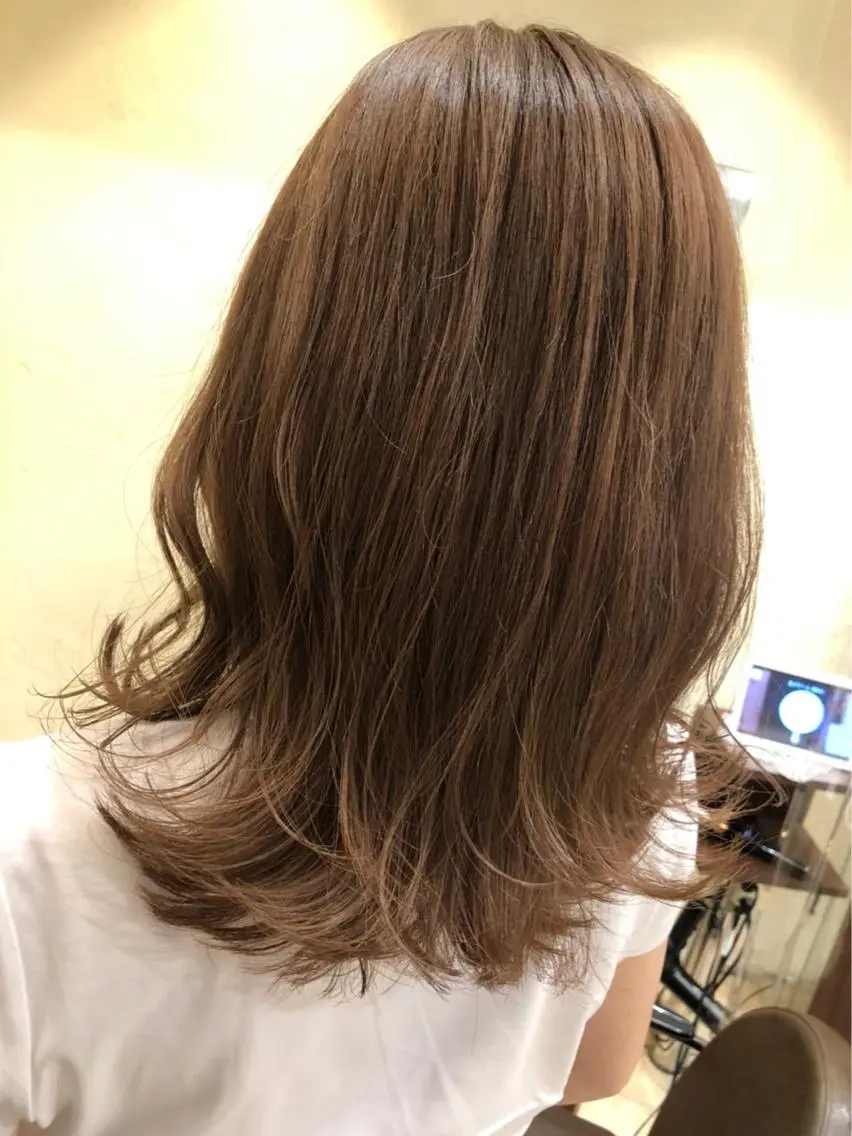 セミロング カラー カット 髪質改善/艶髪 ミトモリシュウトのヘアスタイル
