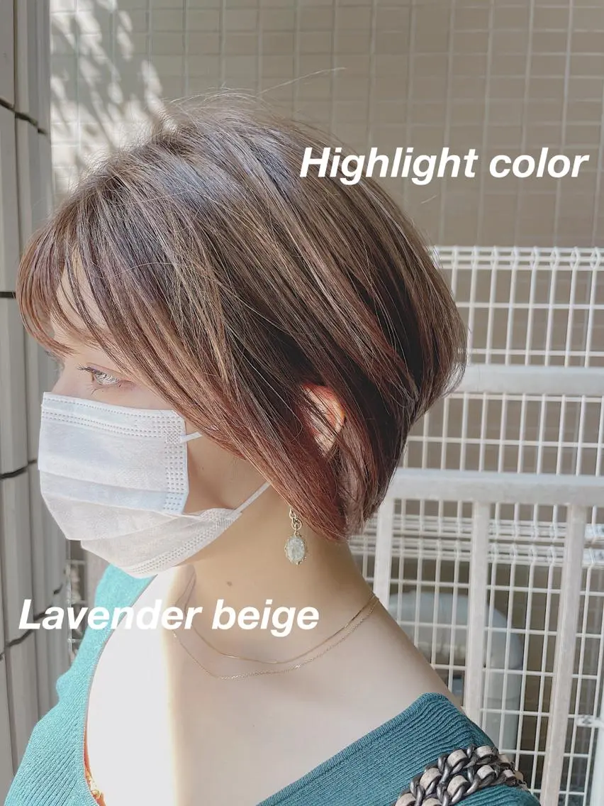 ショート カラー アッシュ ベージュカラー ブルーカラー ブルーグレー ブルーグレージュ 桜木町/西山竜一 /大人可愛い×美髪のヘアスタイル