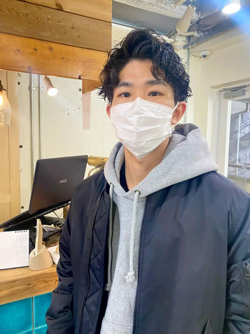 パーマ メンズ 竹内 柚子のヘアスタイル