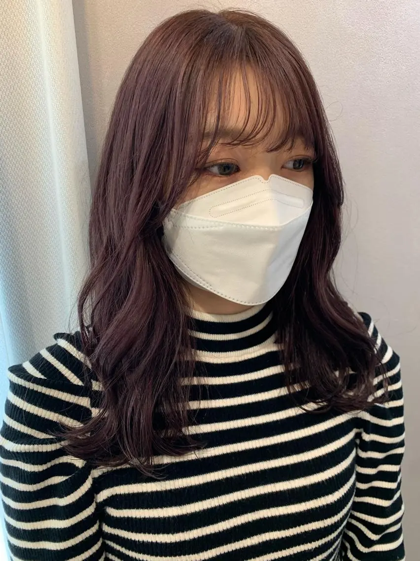 ロング カラー ブリーチ ラベンダーカラー ピンクカラー ピンクラベンダー カット ヘアカラー トリートメント hubhair レイヤー/透明感のヘアスタイル