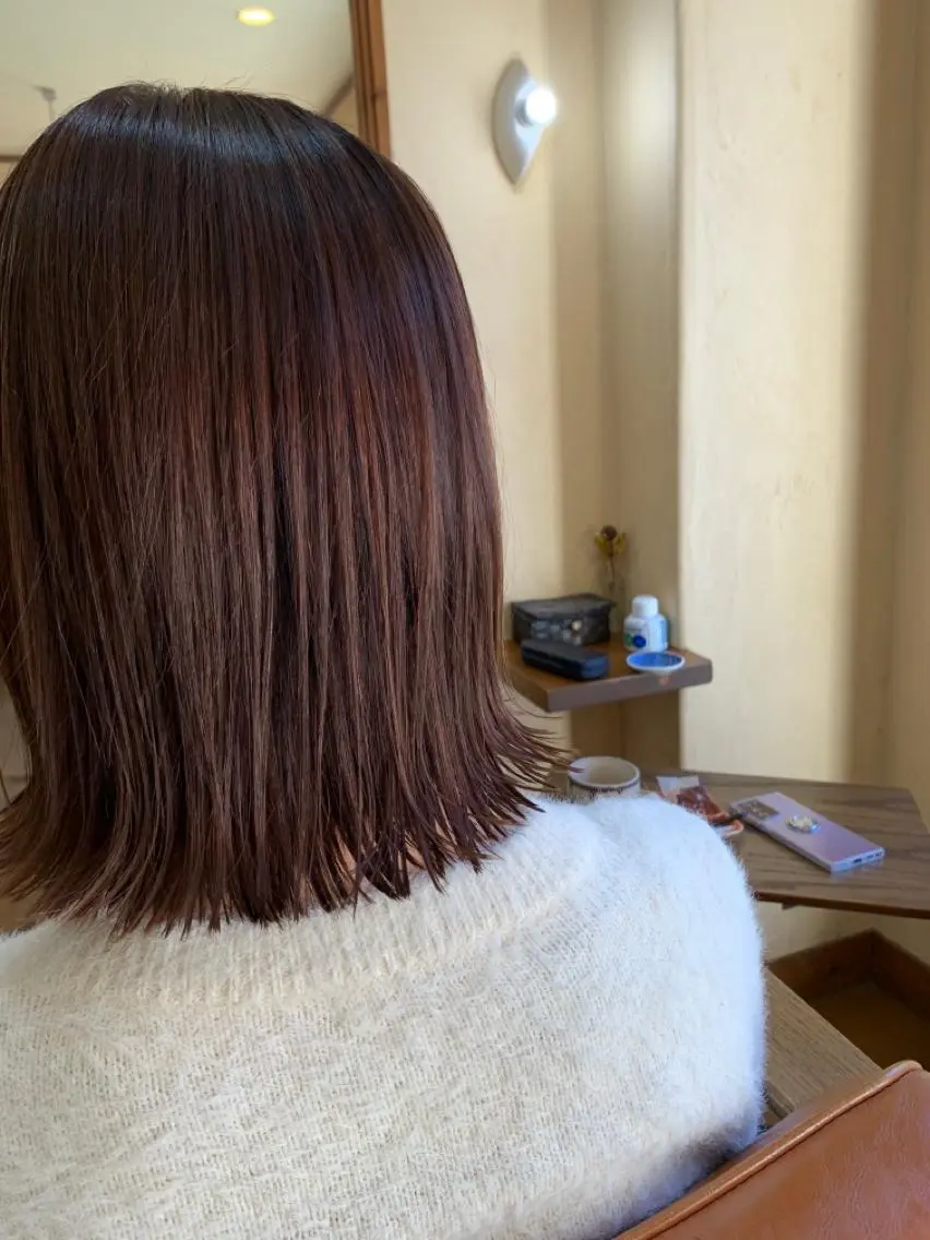 ミディアム カット ヘアカラー トリートメント 福田 竜士のヘアスタイル