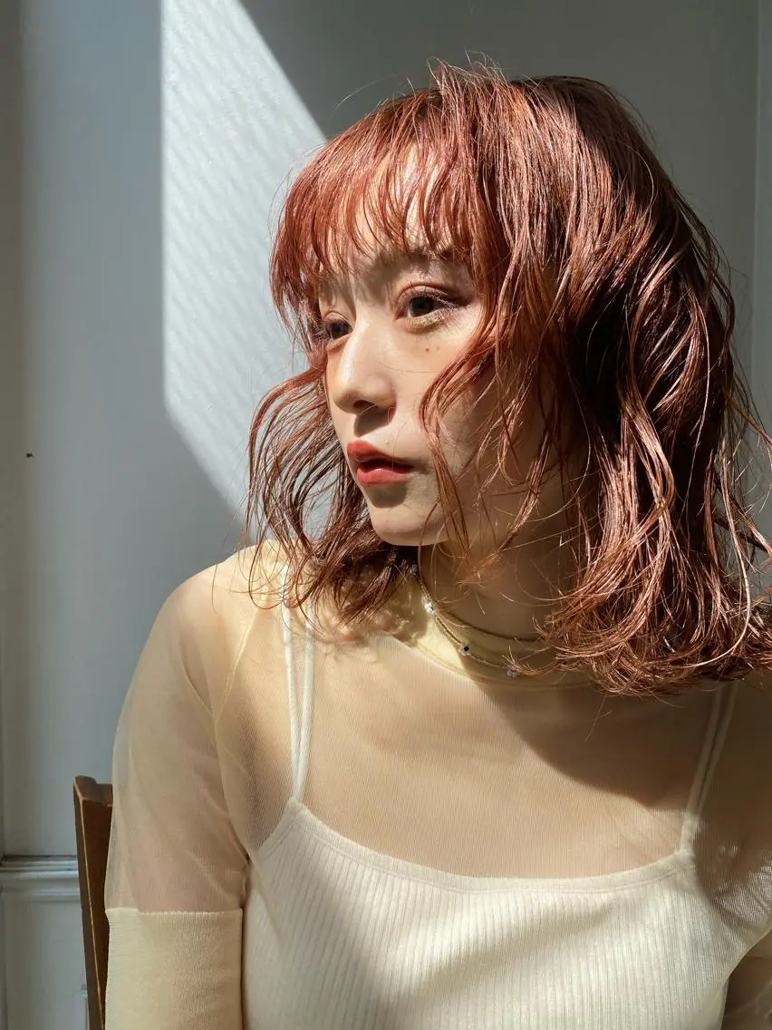 ミディアム カラー ミディアムパーマ ボブ ヘアカラー パーマ トリートメント ✨カラー支持No.1 🧸ワキ カナコ🧸のヘアスタイル