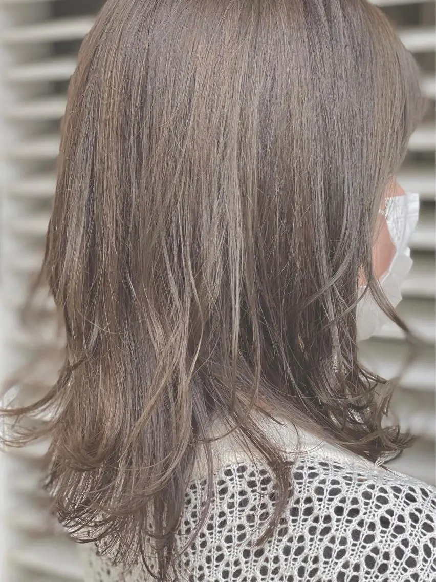 セミロング カット ヘアカラー 髪質改善/イルミナ/ 城崎のヘアスタイル