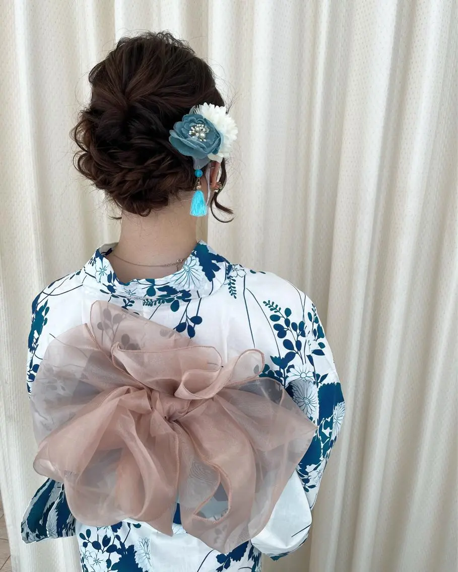 ロング ヘアアレンジ 浴衣 サソウ ユリエ🥥のヘアスタイル