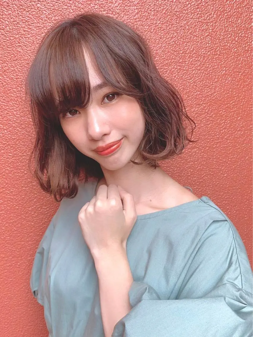 ミディアム カラー パーマ ヘアアレンジ 【公式】amble luxe池袋東口🩷のヘアスタイル