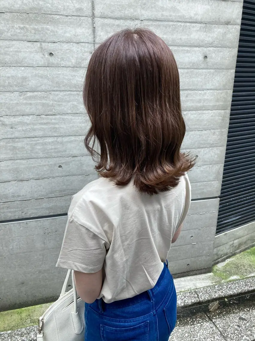 ミディアム カット ヘアカラー トリートメント ✨色持ちの良い艶 カラー✨蟹江真世のヘアスタイル