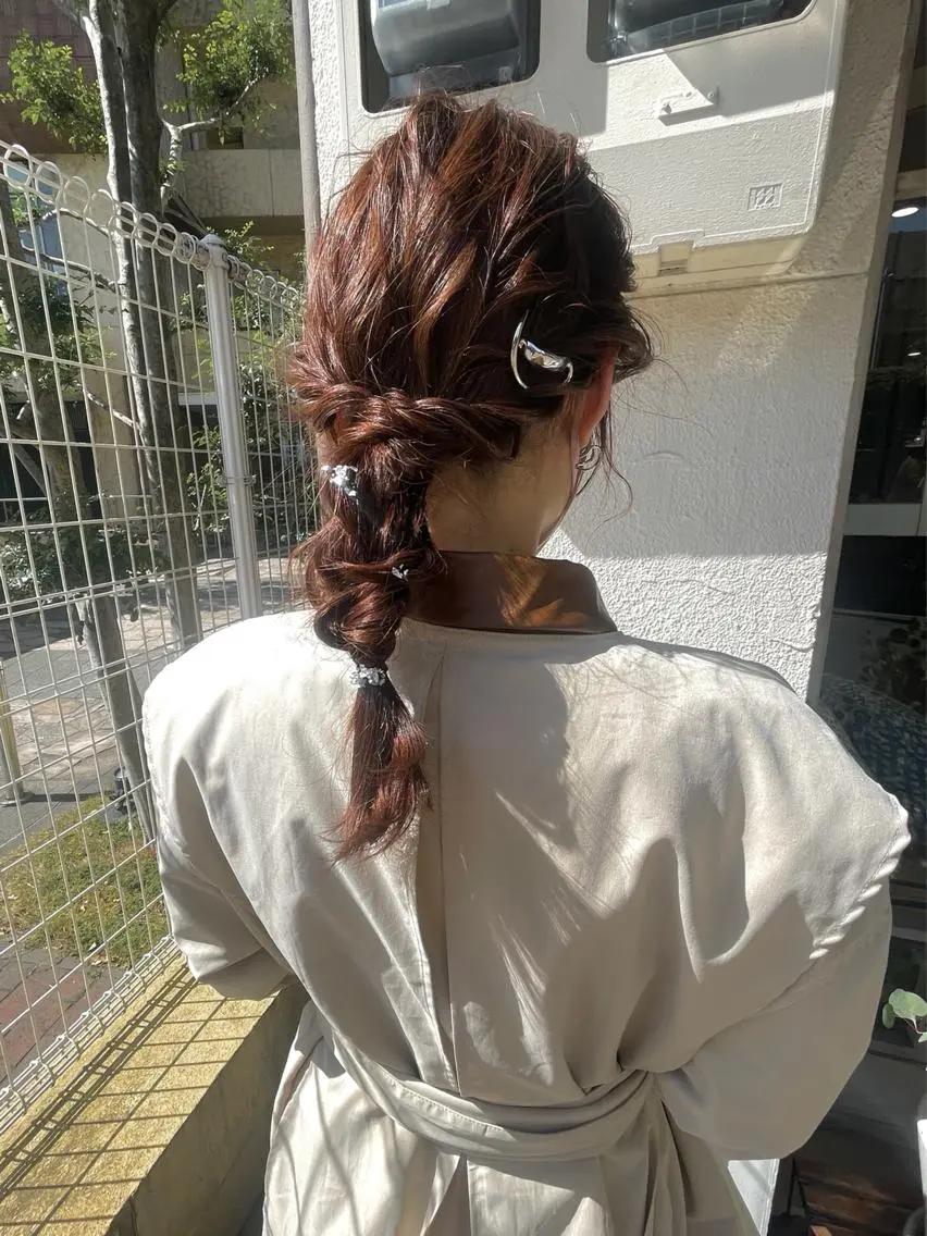 ミディアム ヘアアレンジ 🙃 透明感カラー/ボブのヘアスタイル