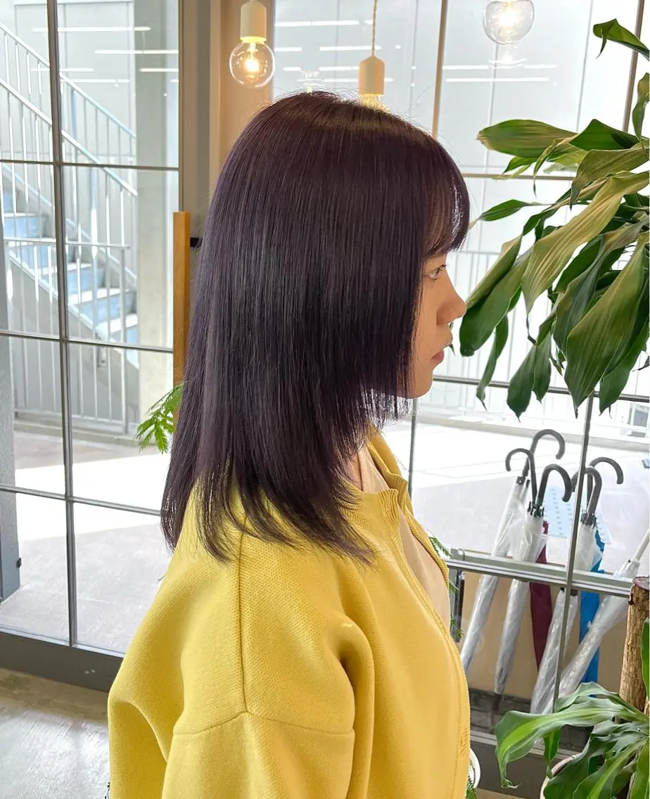 セミロング カラー ラベンダーカラー ラベンダーグレー 神原 茉依🩰🪩のヘアスタイル