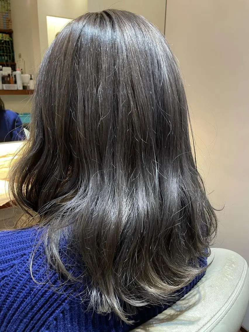 ロング カラー グレージュ カット ヘアカラー トリートメント CoCooN 店長 さのえみのヘアスタイル