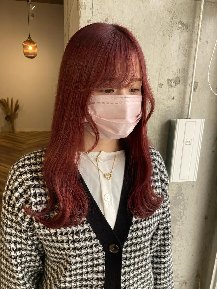 セミロング カラー 髪質改善.縮毛矯正 ×韓国ヘアyukiのヘアスタイル