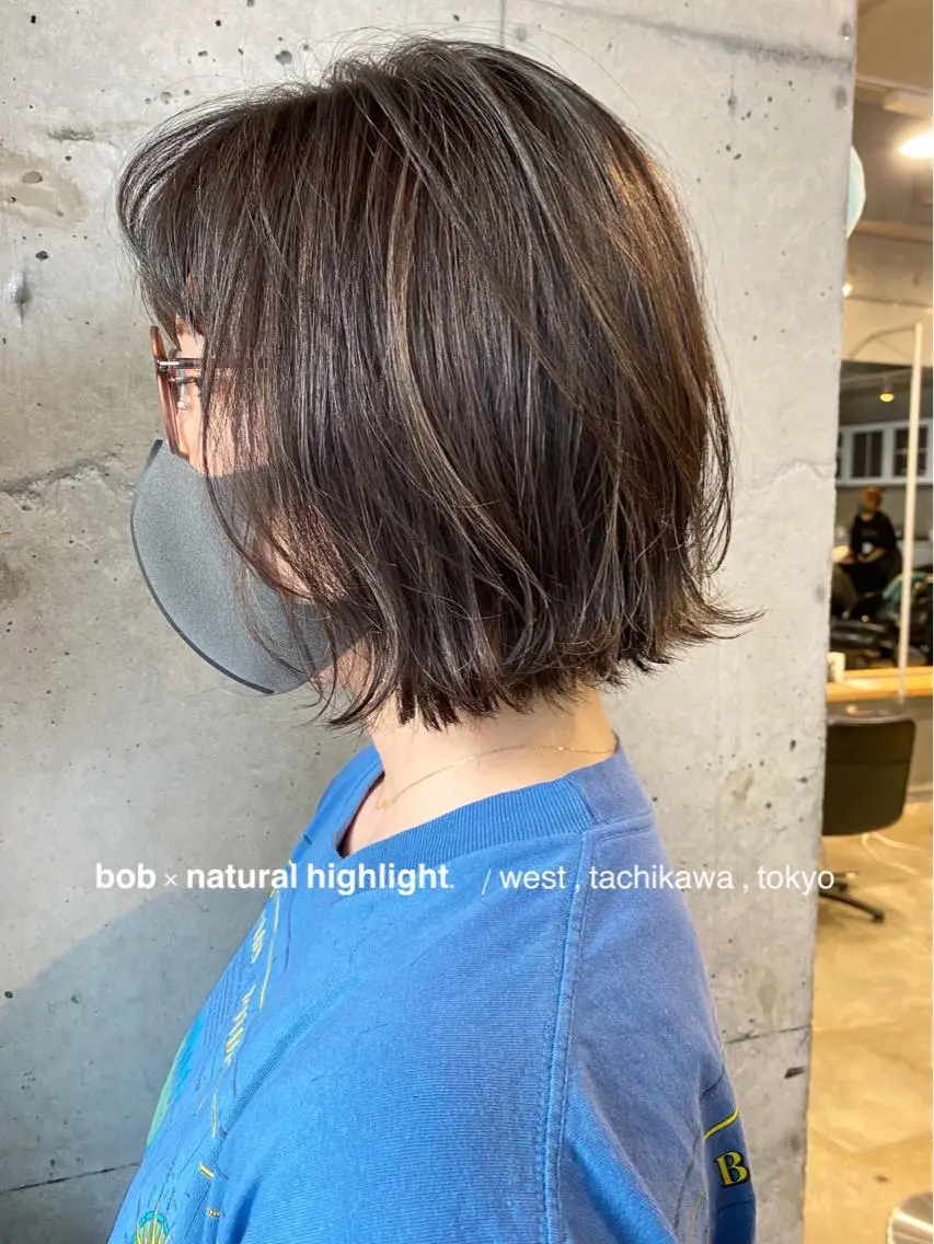 ショート ボブ ハイライト 学生 竹嶌 健吾のヘアスタイル