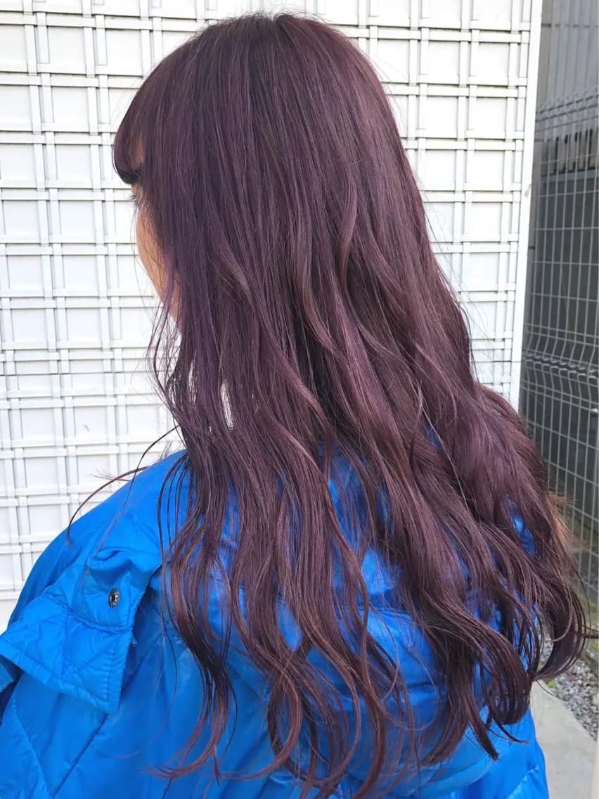 ロング カラー ダブルカラー ピンクカラー ピンクパープル パープルカラー エクステ ハイトーン 💭黒崎ハルカのヘアスタイル