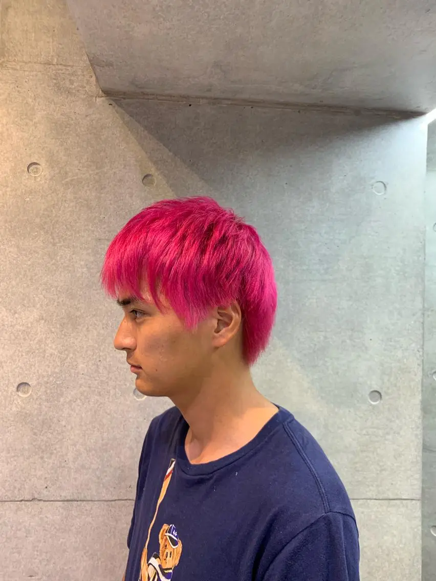 カラー メンズ メンズハイトーン ハイトーンカラー ピンクカラー オシャレ髪✔️ 店長オオキアキヒロのヘアスタイル