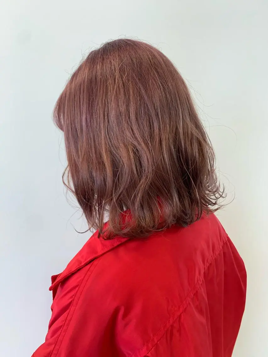 ショート カラー ベージュカラー ピンクカラー ピンクベージュ ヘアカラー ヘッドスパ 顔まわりカット✄ ベージュカラー🧸のヘアスタイル