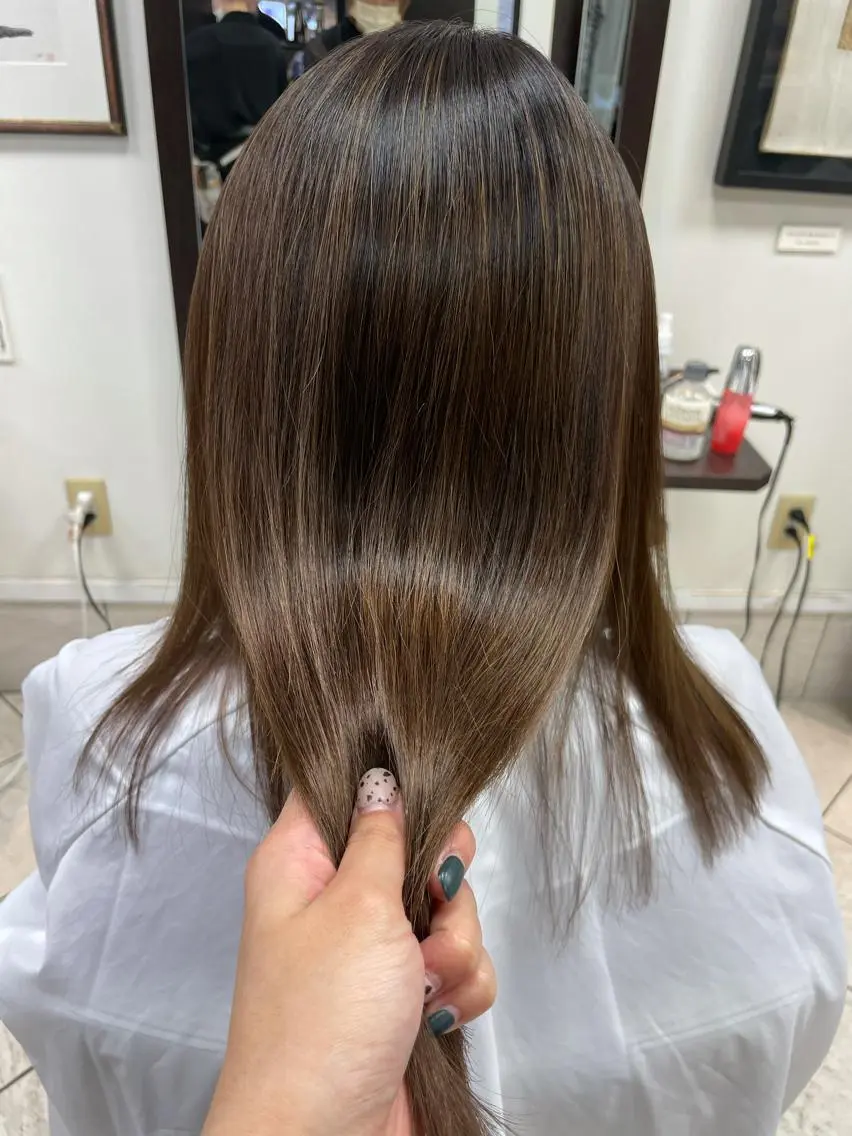 セミロング パーマ カット 縮毛矯正 トリートメント コレットヘアー 田中アヤノのヘアスタイル