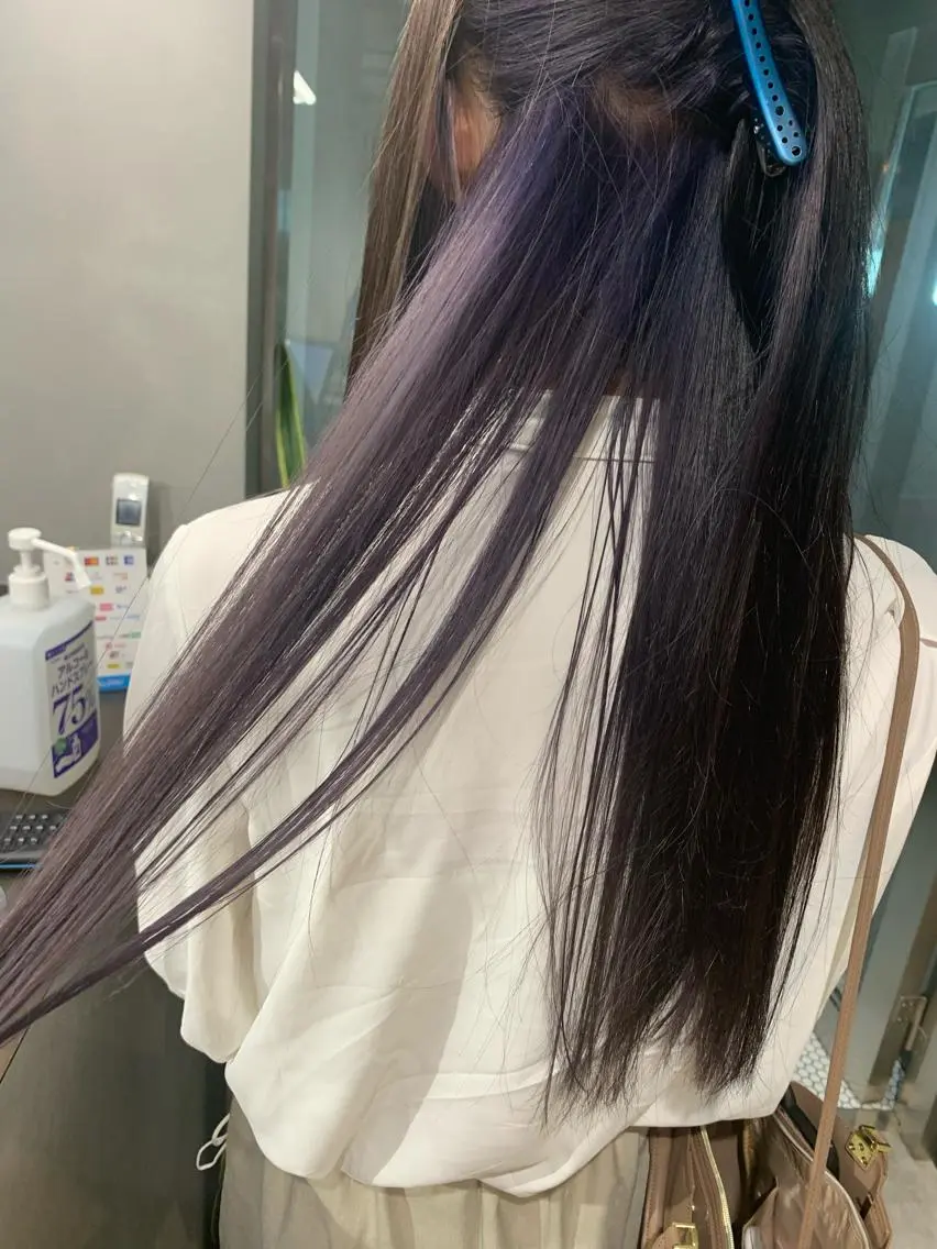 ロング カラー パープルカラー 園田 将士のヘアスタイル