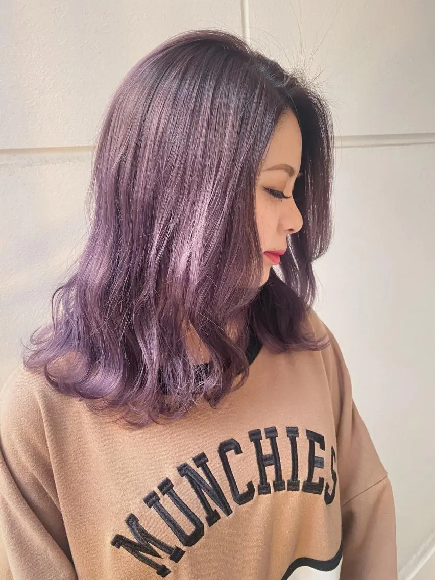 ミディアム カラー ヘアアレンジ ヘアカラー トリートメント 縮毛矯正 髪質改善寺坂雄飛💐のヘアスタイル