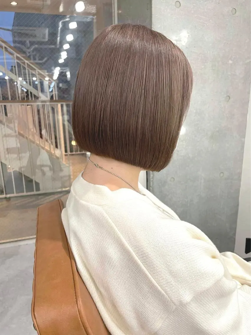 ミディアム カラー アッシュ アッシュグレー アッシュグレージュ バレイヤージュ ミストバング 韓国ヘア 🦋KIRA🦋のヘアスタイル