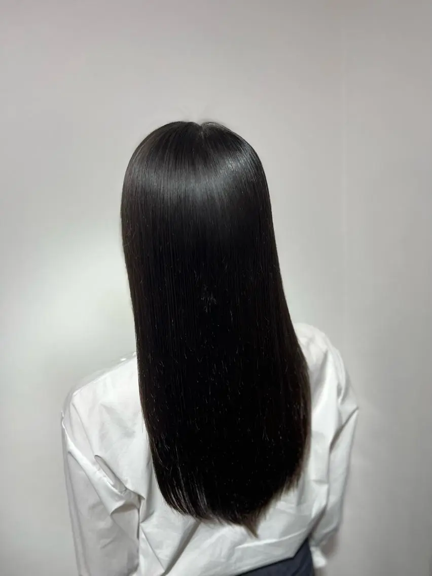 ロング パーマ ボブ 顔まわりレイヤー ハイライト 髪質改善 韓国風ヘア 神戸ボブ✂️ ioe三宮/田 伸佳のヘアスタイル