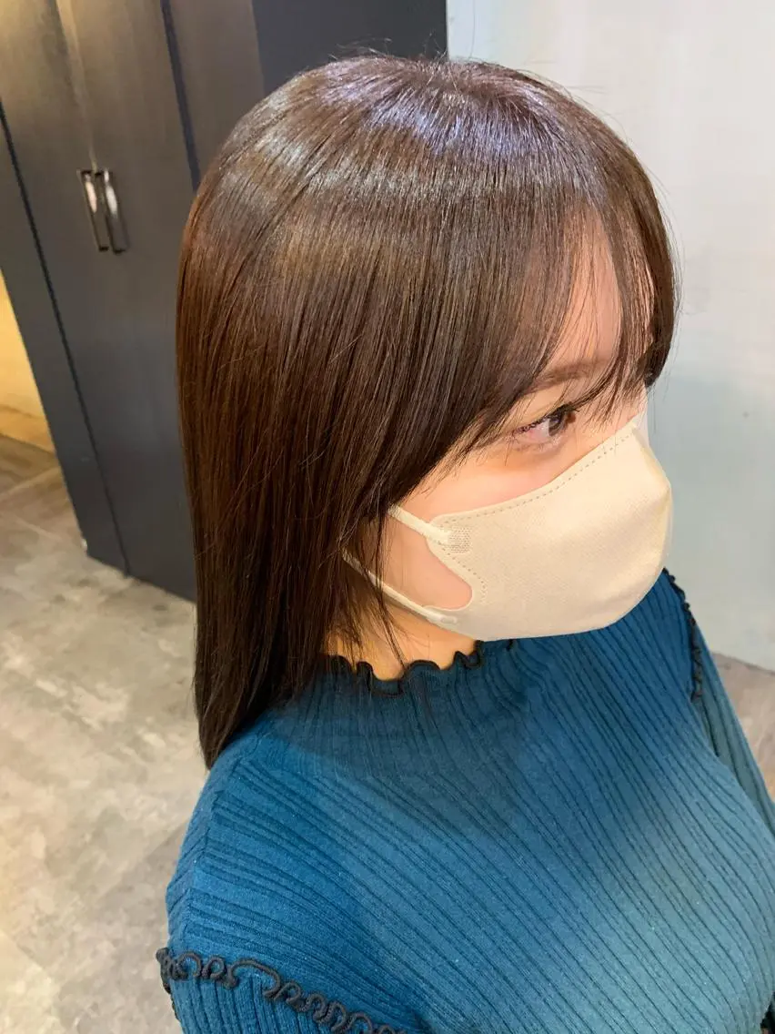 ミディアム カラー ラベンダーカラー 河田 寧生のヘアスタイル