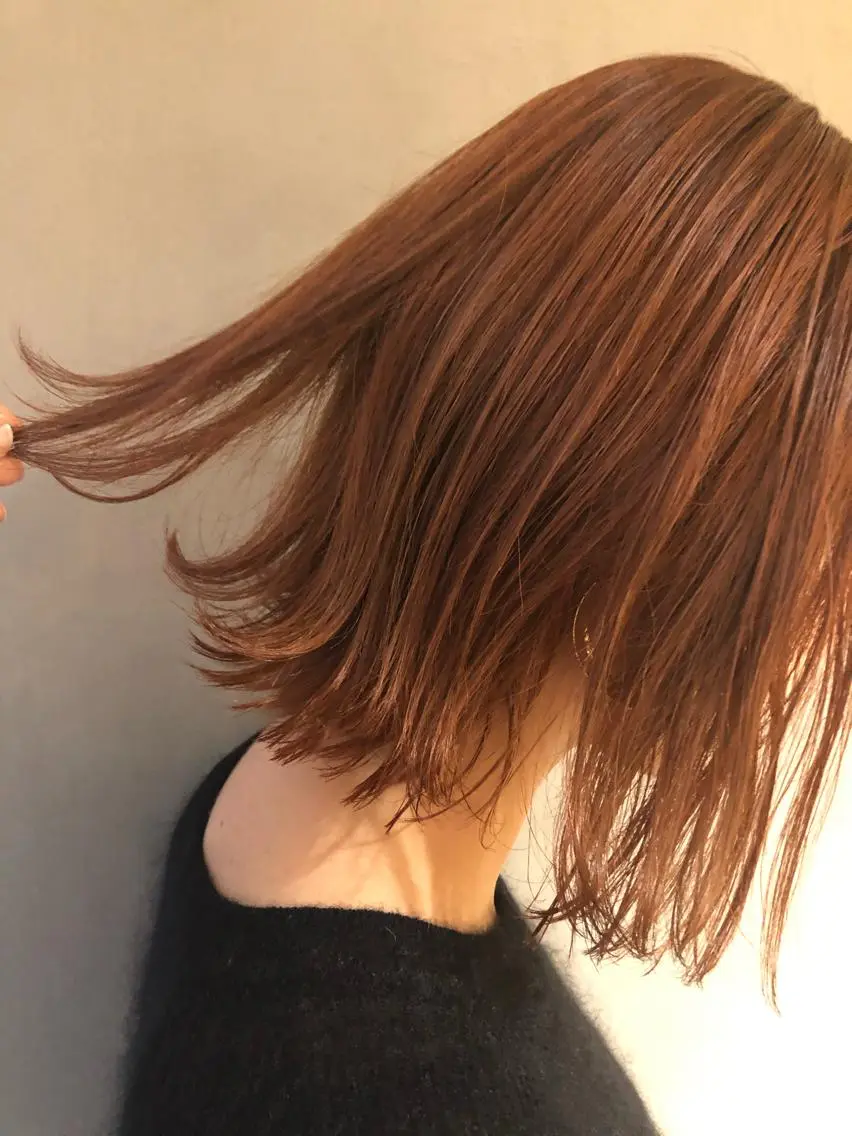 ショート カラー ブリーチ ブリーチなしカラー オレンジ ウルフレイヤーカット /チヒロのヘアスタイル