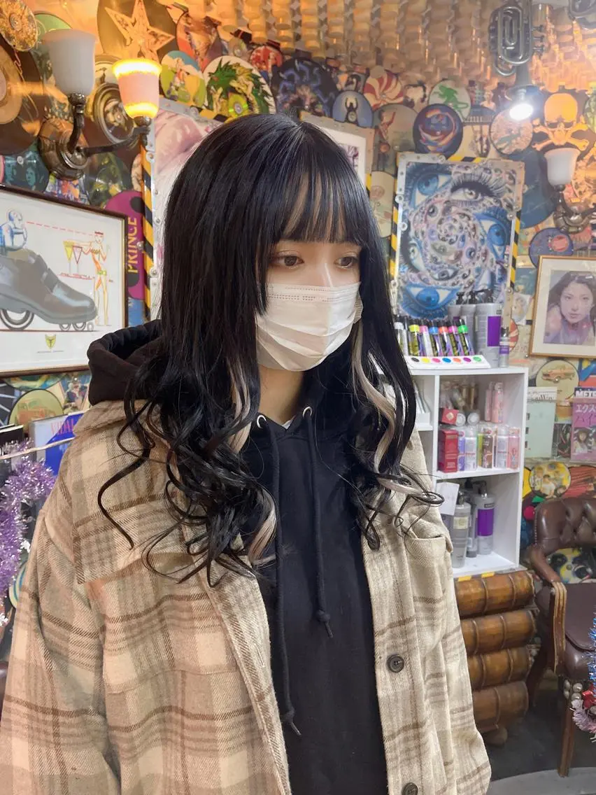 ロング カラー ヘアアレンジ 編み込みエクステ エクステ ロング 🌈派手髪エクステ ブレイズ🌈ひろとのヘアスタイル