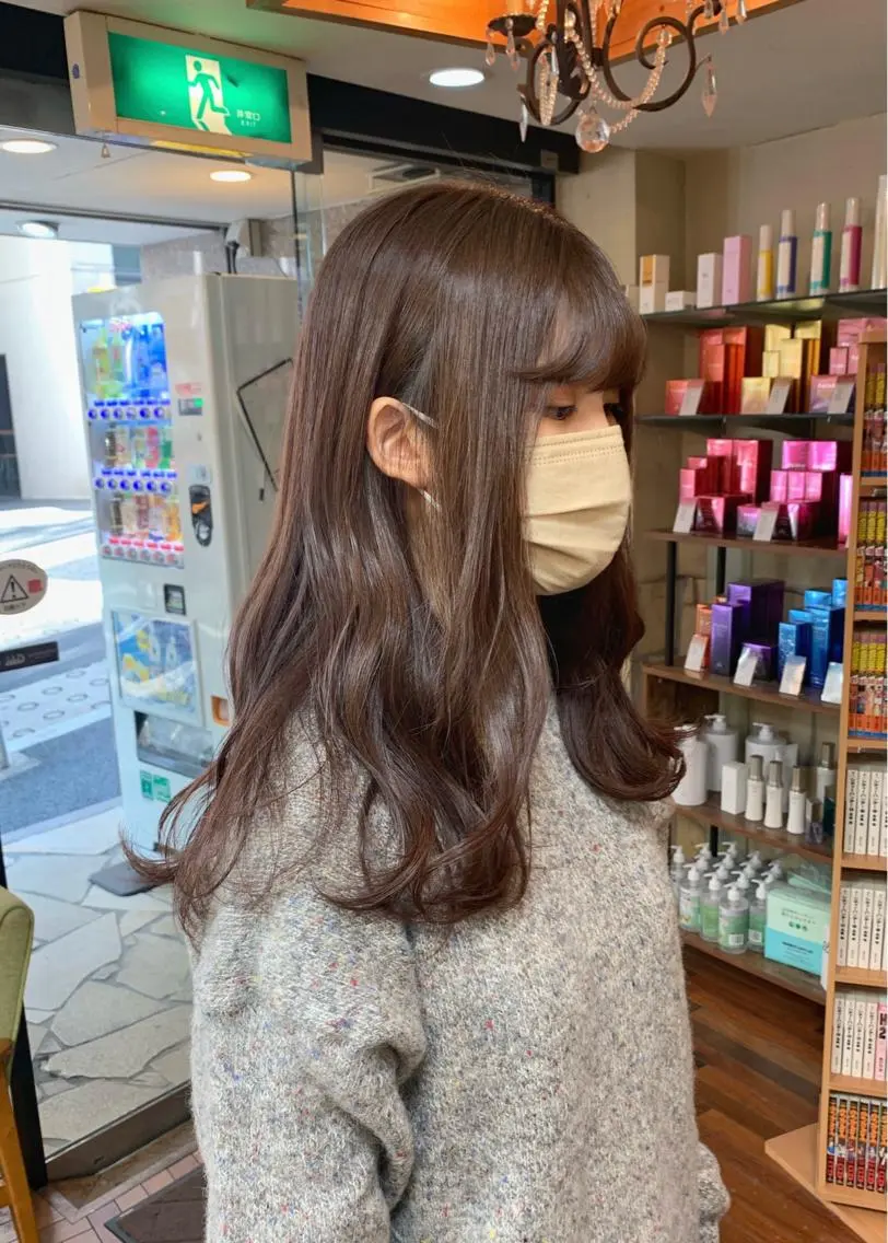 セミロング カラー ベージュカラー 矢野 晃平のヘアスタイル