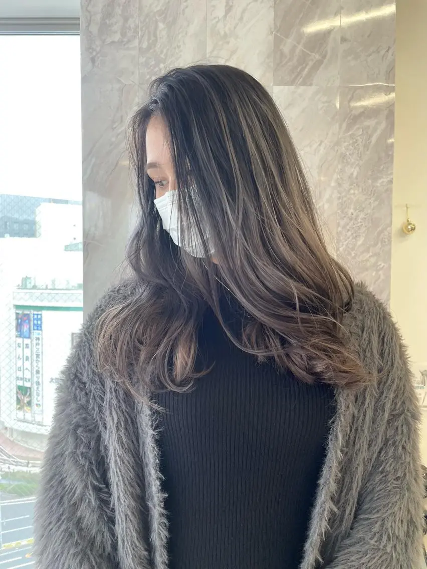 セミロング カラー ヘアアレンジ バレイヤージュ レイヤーカット 🎗秋山勇/ GEAR.代表のヘアスタイル