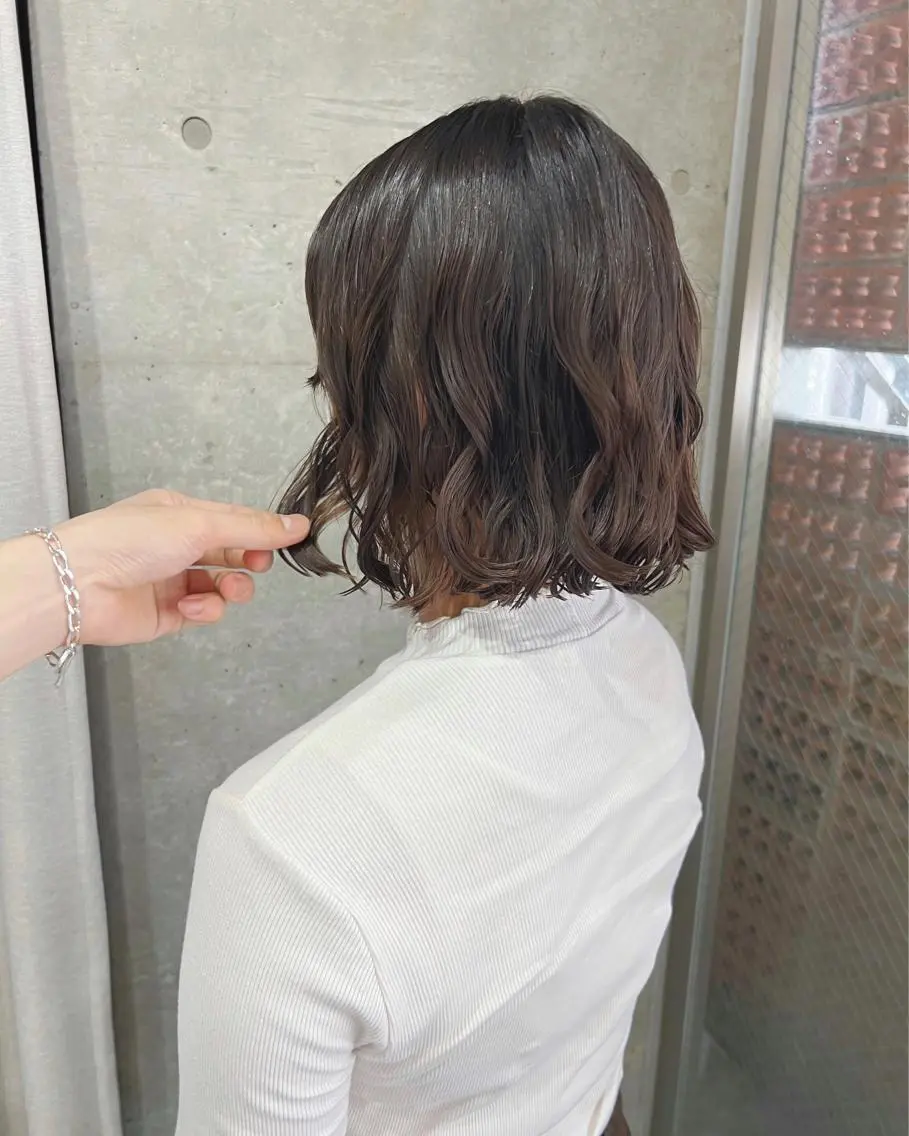 パーマ カット パーマ トリートメント ボブパーマコテ巻き風 パーマNo1深江秀平のヘアスタイル