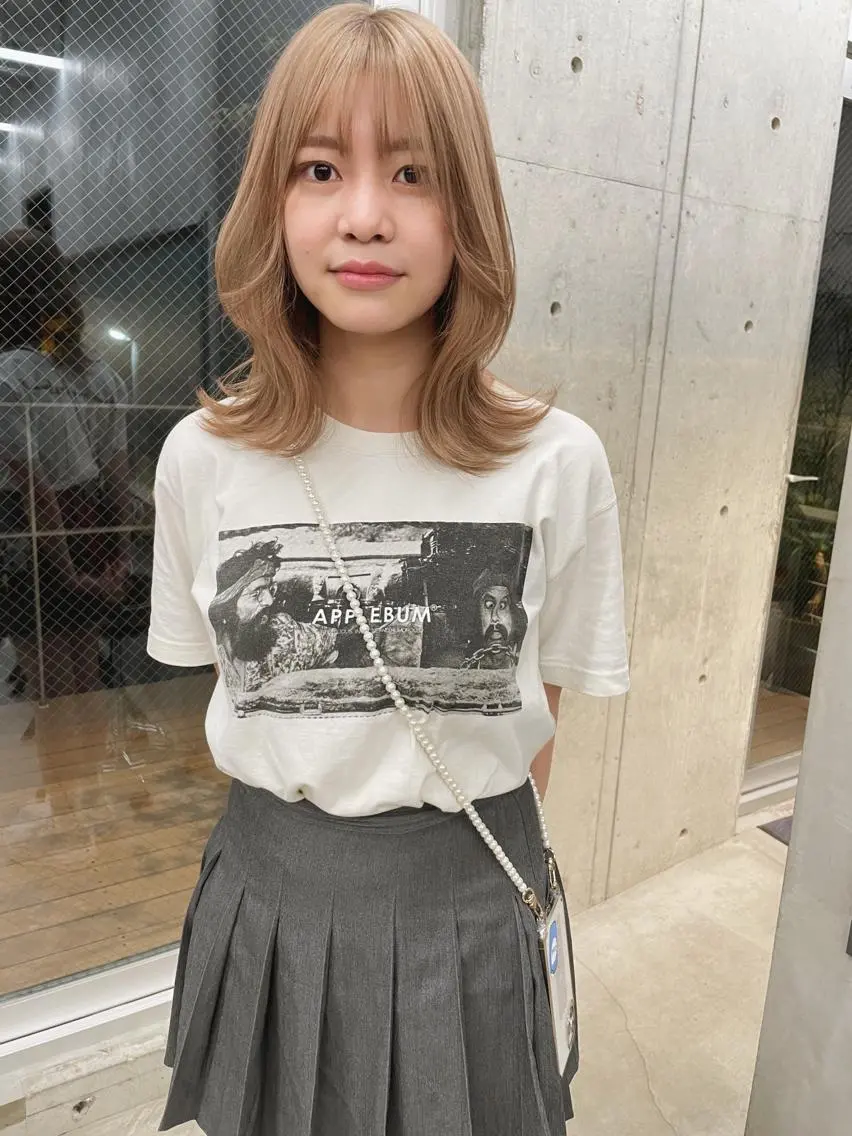 ミディアム カラー ベージュカラー カット ヘアカラー トリートメント ヘアセット センスをお届けします 大谷将生infpのヘアスタイル