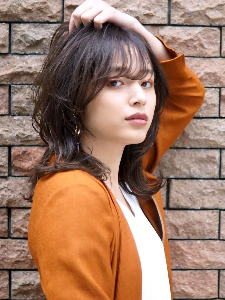 ミディアム ショートボブ ミディアムパーマ ボブ 髪質改善 韓国風ヘア Lino by hoNuaのヘアスタイル