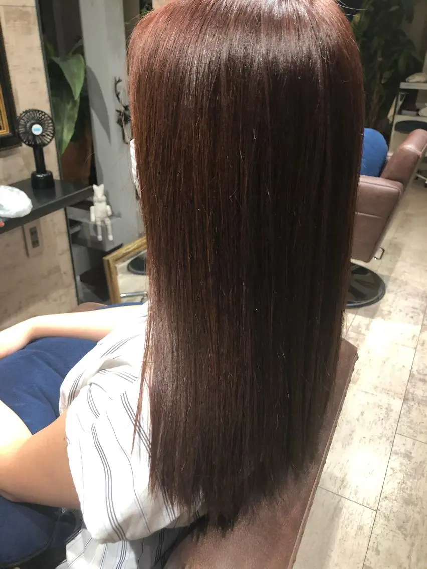 ロング ヘアカラー 縮毛矯正 トリートメント 北崎 えりのヘアスタイル