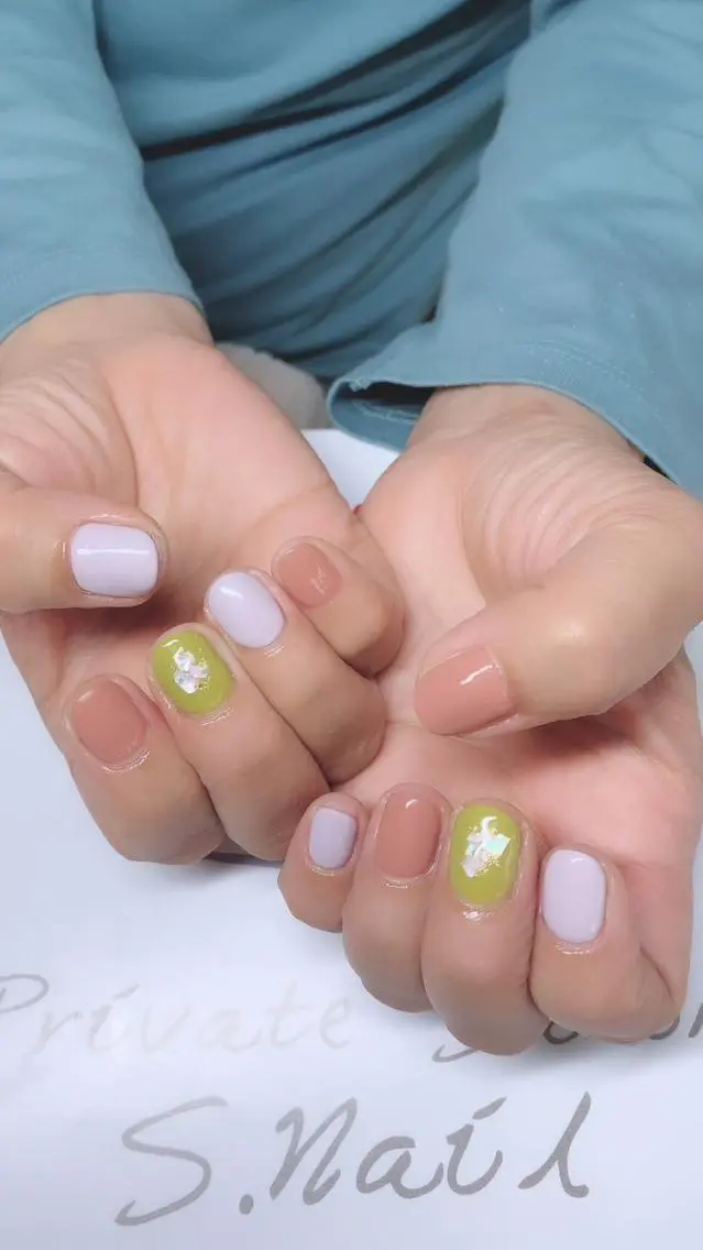 ネイル 西大分S.Nail 𓏲⋆🪸.⋆⸜🫧のネイルデザイン