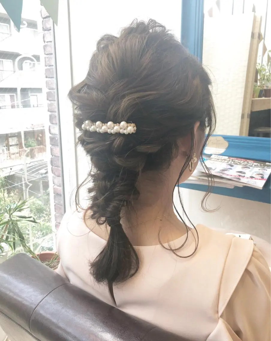 セミロング ヘアアレンジ ヘアセット nakahara madokaのヘアスタイル