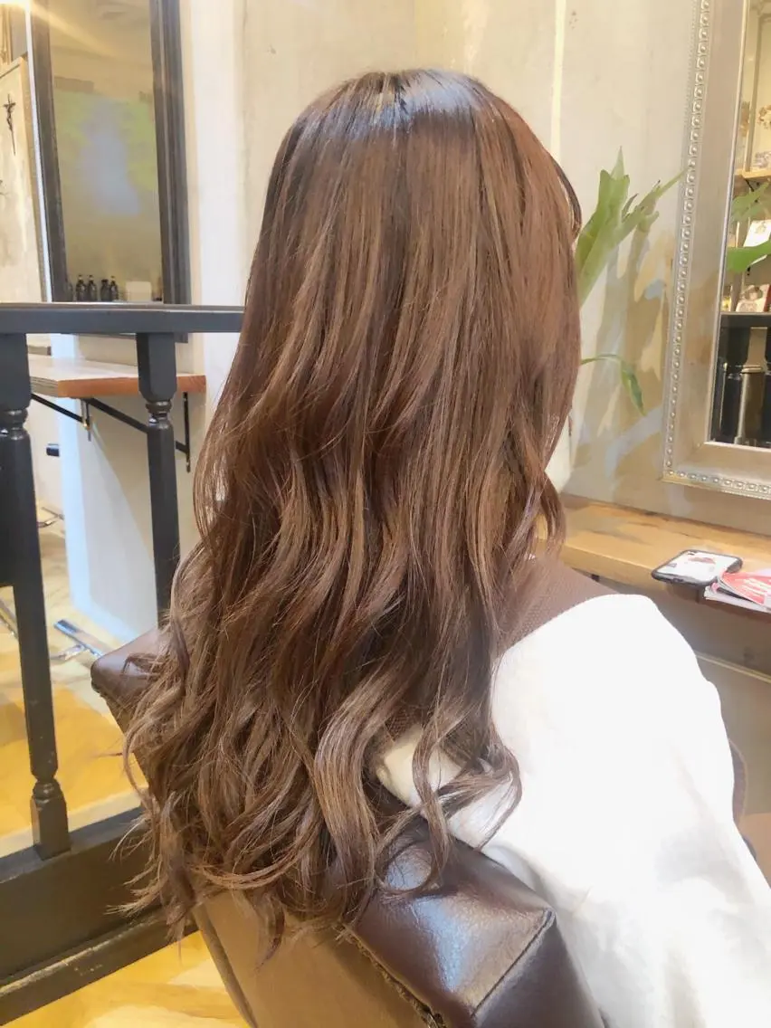 ロング シールエクステ アッシュ アッシュグレー ミストバング エクステ エクステ指名No.1 【店長】橘田のヘアスタイル