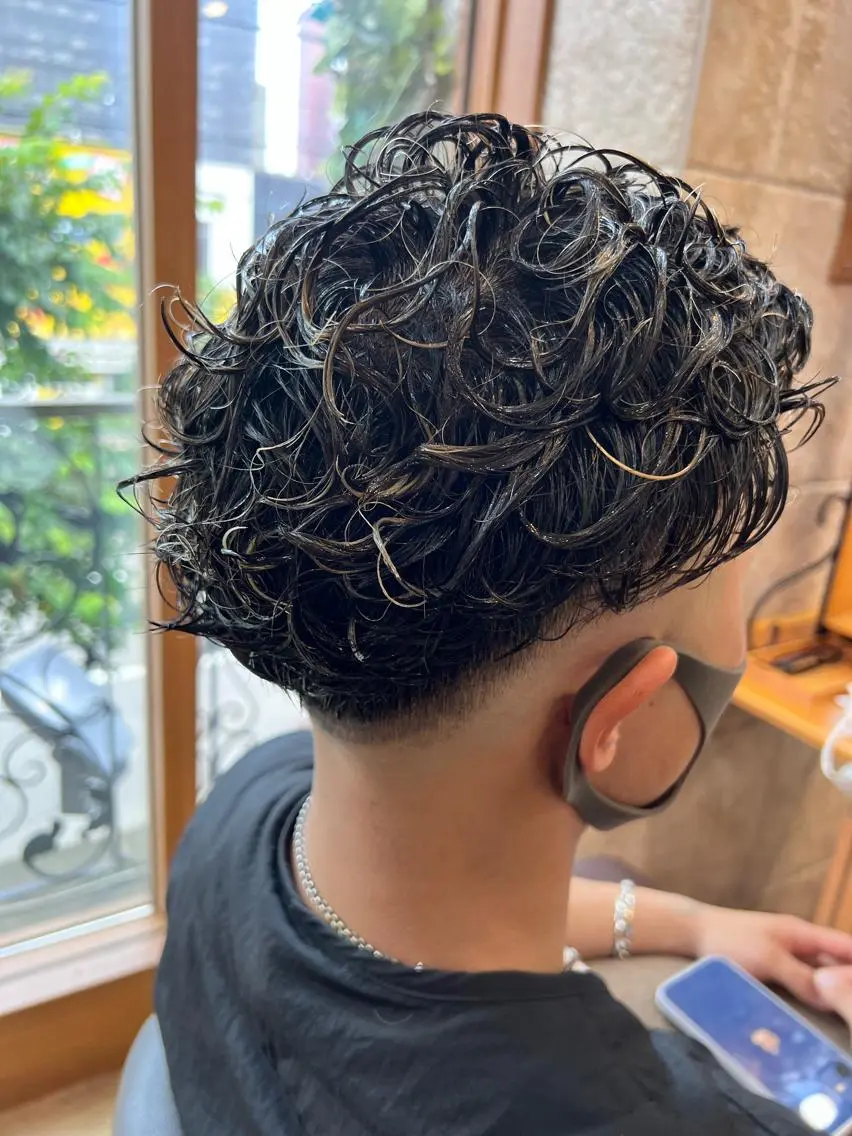ショート パーマ メンズ フェードカット メンズパーマ ✨店長✨松下 和正のヘアスタイル