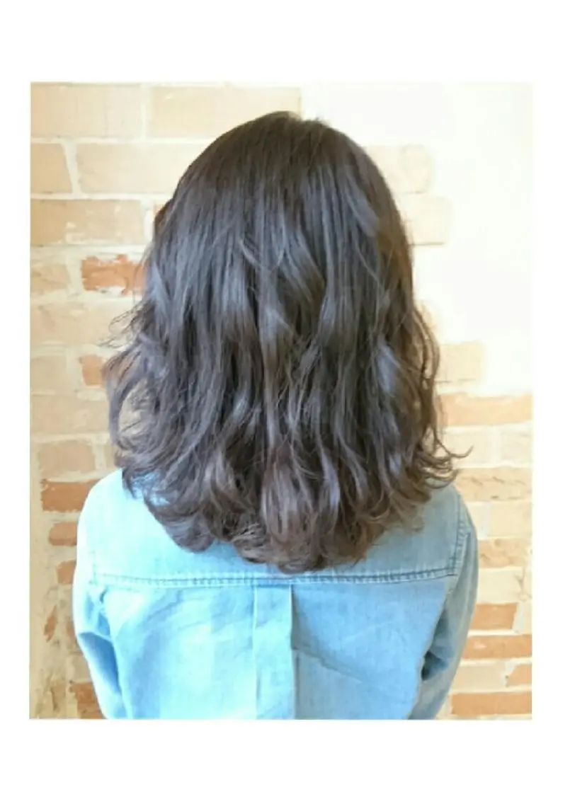 セミロング カラー アッシュ ラベンダーカラー ラベンダーアッシュ RU RIのヘアスタイル