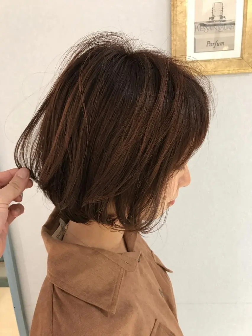 ショート カラー オレンジ ボブ ショート、ボブの達人 東康介✨のヘアスタイル