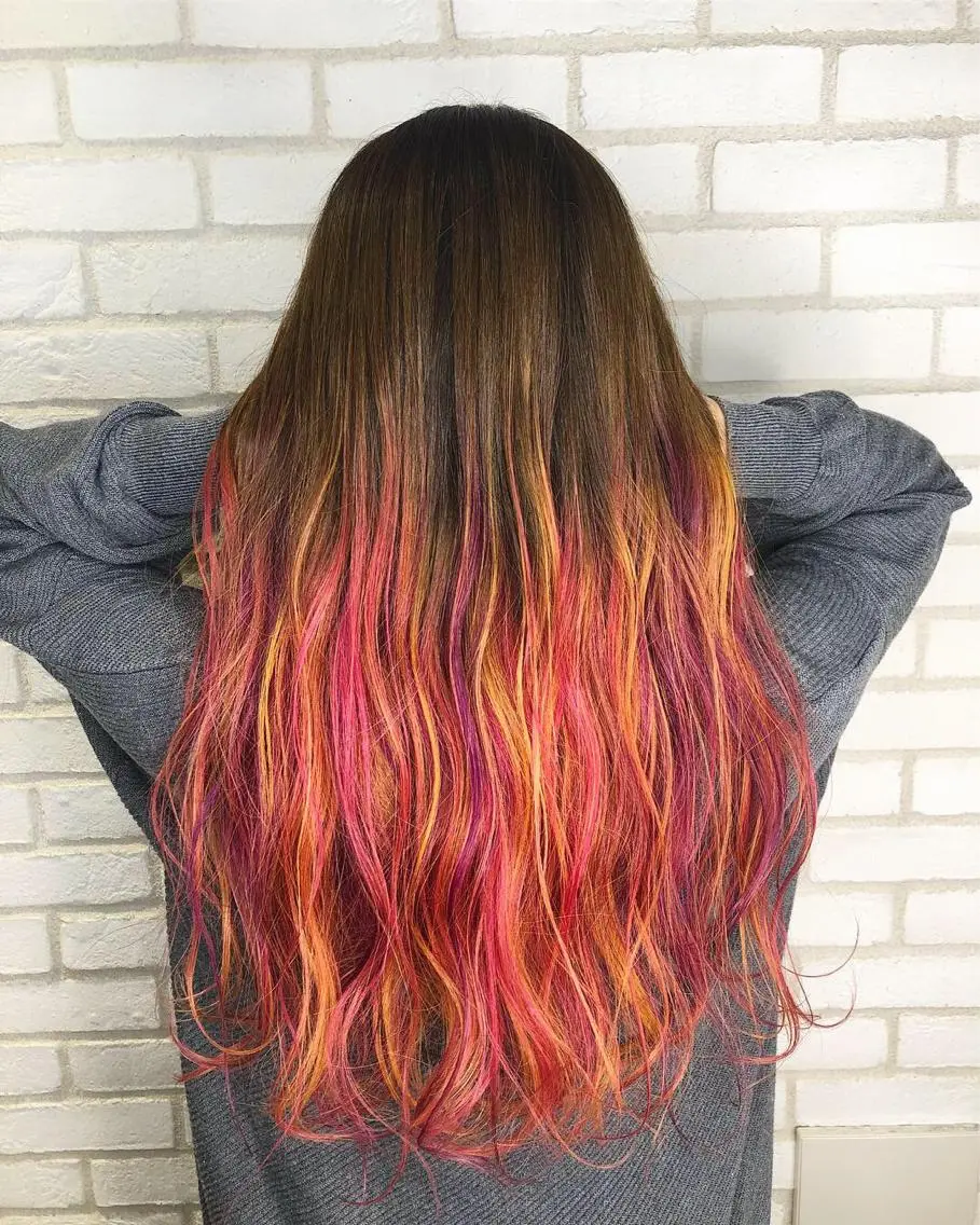 ロング カラー パーマ ヘアアレンジ メンズ キッズ ネイル マツエク・マツパ ユニコーンカラー 新宿/髪質改善/ 美髪矯正✨浅江通友のヘアスタイル