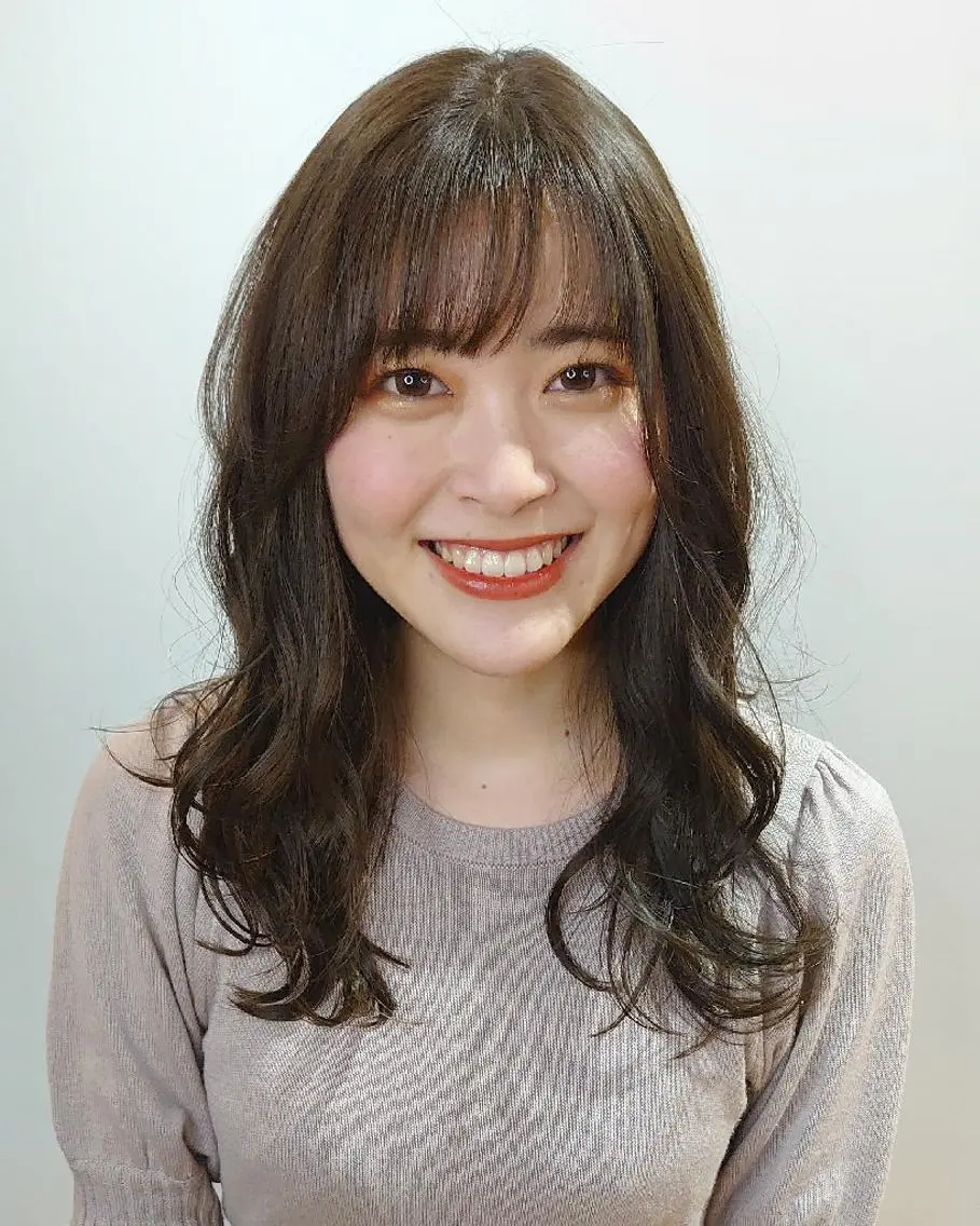 セミロング カラー カット ヘアカラー ✨ブリーチなし透明感 カラー✨ゆりかのヘアスタイル