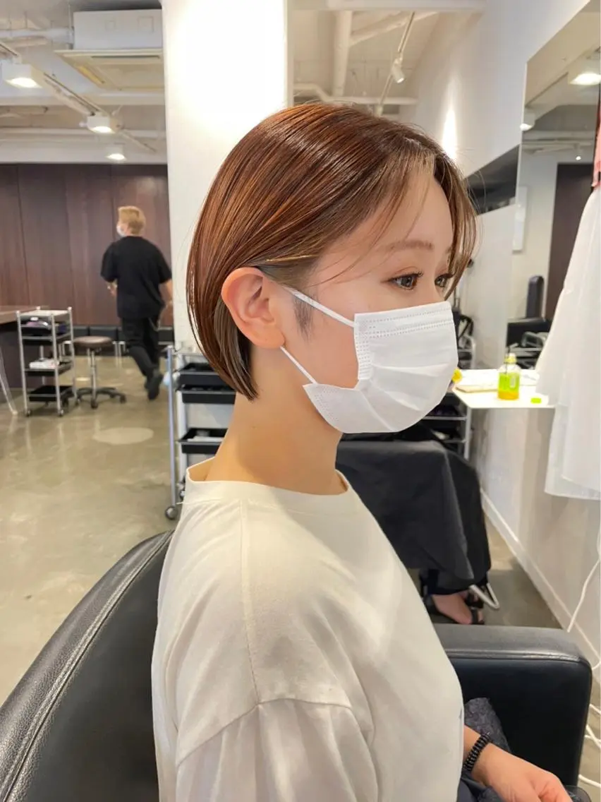 ショート カラー ミストバング  フェイスフレーミング 宮下 祐香のヘアスタイル