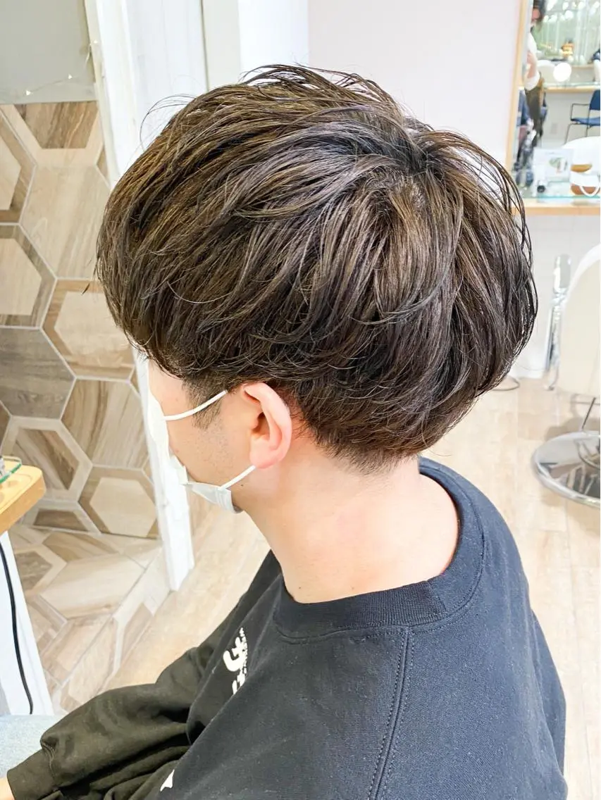 パーマ メンズ マッシュ ✨カラー支持No.1 🧸ワキ カナコ🧸のヘアスタイル