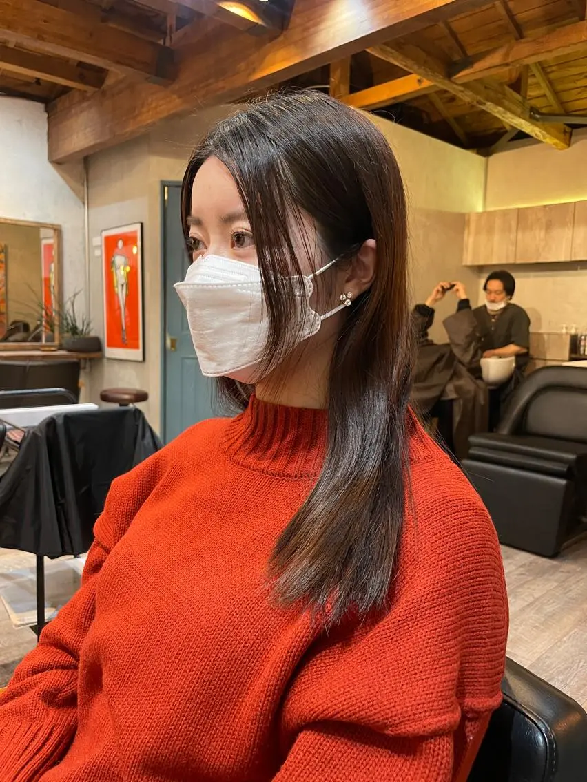 セミロング カラー カット ヘアカラー トリートメント 顔周りカット 【オノザワリョウ】のヘアスタイル