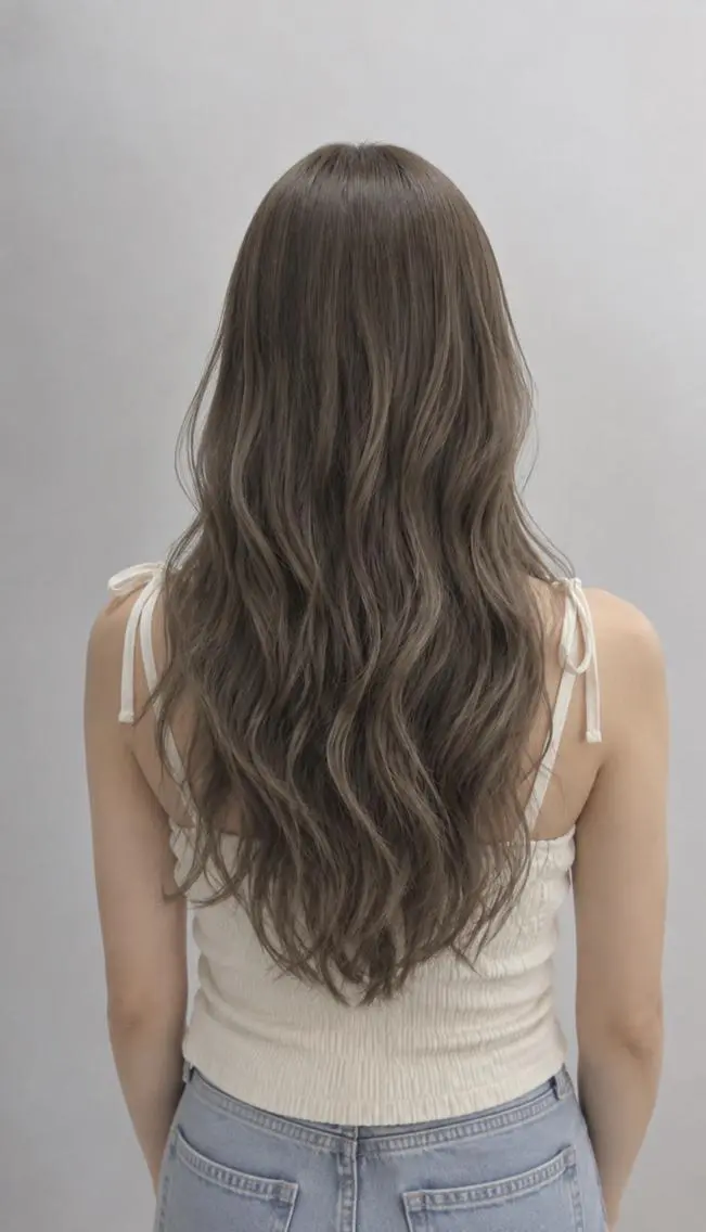 ロング カラー カット ヘアカラー トリートメント 柔らかハイトーン/ 美髪💙ྀི/ミナルのマツエク・マツパデザイン
