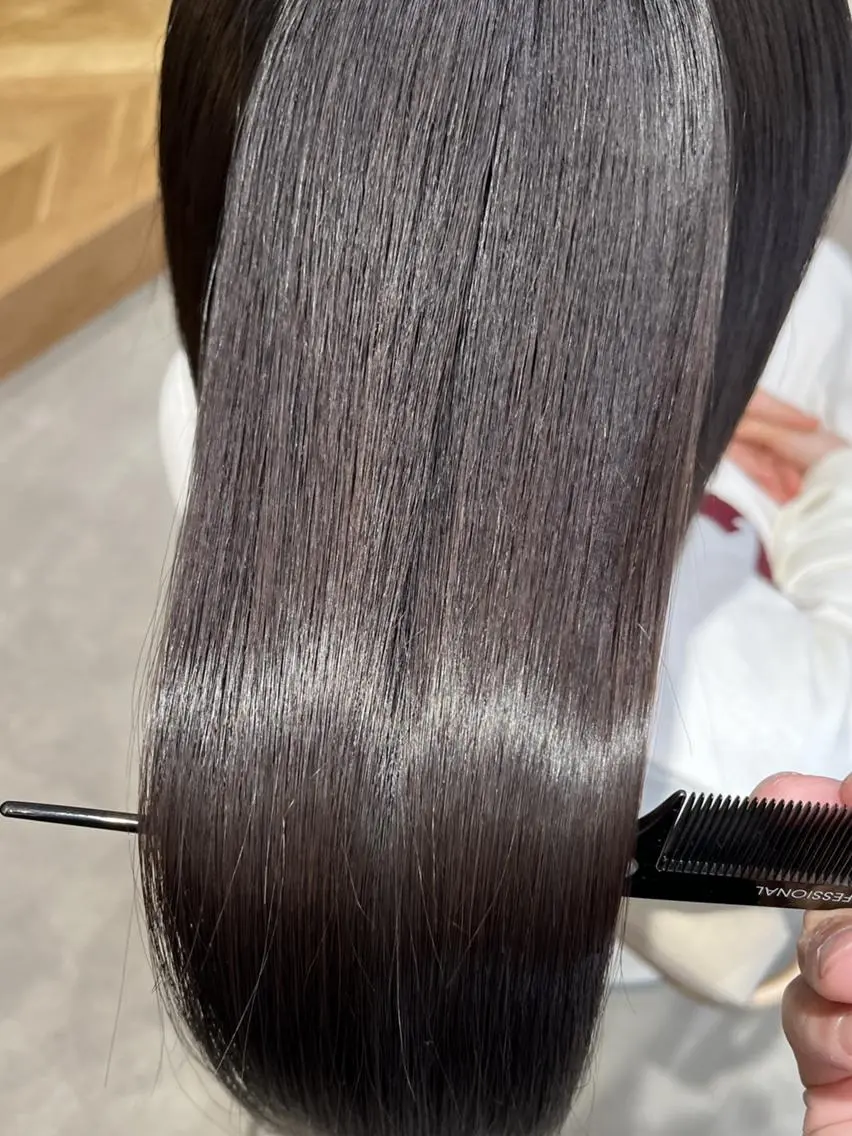ロング 縮毛矯正 髪質改善|縮毛矯正 ならelu宿河原のヘアスタイル