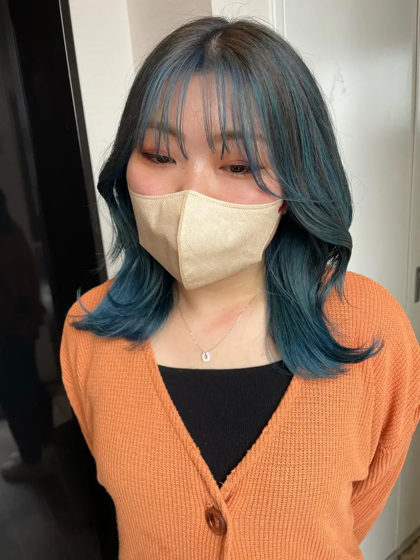 セミロング カラー ヘアカラー YUI/ ブリーチカラー🌷のヘアスタイル